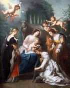Jacob Andries Beschey (Antwerp 1710-1786)oil on wooden panel,The Marriage of St Catherine,signed,