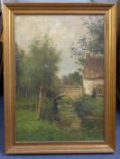 Willem Cornelis Rip (1856-1922)oil on canvas,`De Geul bg Houthem`,signed, inscribed verso,26 x 18.