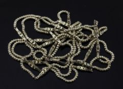 A Victorian 15ct gold guard chain, with pierced box links, 29 grams, 59in.