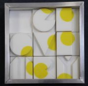 § Joe Tilson (1928-2008)screen print on vacuum formed cabulite butyrate and formica,`Small 3D
