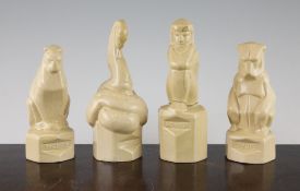 Donald Gilbert (1900-1961) for Ashtead Potters. Four Art Deco Jungle Book figures, titled `Baloo,