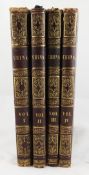 WRIGHT, GEORGE NEWENHAM - CHINA IN A SERIES OF VIEWS, illustrated by Thomas Allom, 4 vols, gilt full