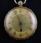 A George IV 18ct gold keywind lever pocket watch by Lambert & Rawlings,London, with Roman dial and