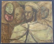 § Georges Dominique Roualt (1904-2002)oil on canvas,Studies of Arab heads,signed,23.5 x 28.75in.;