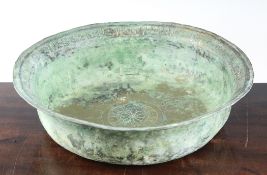 A Khorassan bowl, c.1200, with calligraphy to rim, 16in.