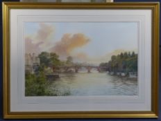 Kenneth Stanley Taddpair of watercolours,Hampton Court bridge and Richmond bridge,signed and dated