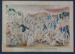 Indian School After Zoffanywatercolour,Colonel Mordaunt`s Cock Match,inscribed `Nauwab Assifuddoulas