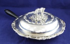 A William IV silver chafing dish and cover by Paul Storr, of shaped circular form, with shell and