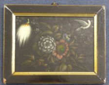 Early 19th century English Schooloil on wooden panel,Exotic birds and flowers,7 x 10in.