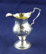 A George III silver pedestal cream jug, by Hester Bateman, 4.25in. A George III silver pedestal