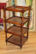 An early Victorian rosewood four tier whatnot, H.3ft 8ins W.1ft 8ins An early Victorian rosewood