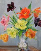 Marjorie Mostyn Still life of flowers in a vase, 23.5 x 19in. Marjorie Mostynoil on board,Still life