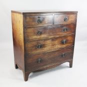 A 19th century mahogany chest, W.3ft 2.5in. A 19th century mahogany chest, of two short and three