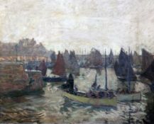 John Anthony Park (1880-1962) Fishing boats in harbour, 24 x 30in. John Anthony Park (1880-1962)