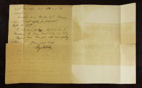 Shelley, Percy Bysshe. A facsimile letter to J.H. Leigh Hunt, 8.5 x 5.5in. Shelley, Percy Bysshe.