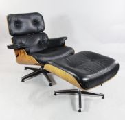Charles & Ray Eames, A model 670 lounge chair and 671 ottoman, Charles & Ray Eames, A model 670