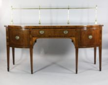 A George III mahogany bow front sideboard, W.6ft A George III mahogany bow front sideboard, with