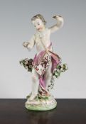 A Derby figure of Fame A Derby figure of Fame, c.1760, modelled with wings aloft holding grapes in