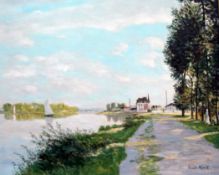 Tom Keating (1917-1984) after Claude Monet `The Promenade, Argenteuil 1872`, 20 x 24in. Tom