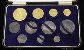 A Victoria 1887 Jubilee specimen coin set, A Victoria 1887 Jubilee specimen coin set, comprising £5,