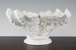 A Wedgwood clam shell porcelain centrepiece, late 19th century, 12in. A Wedgwood clam shell