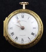 A George II 22ct gold pair cased keywind verge pocket watch by Thomas Mudge, A George II 22ct gold
