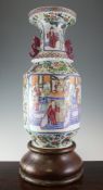 A large Chinese famille rose two handled vase A large Chinese famille rose two handled vase, 19th