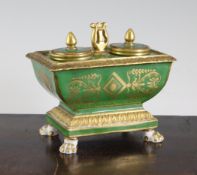 A Paris porcelain ink stand, 19th century, 5.3in. A Paris porcelain ink stand, 19th century, of