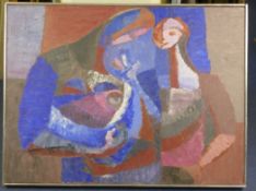 Estelle Laverne (1915-1997) Abstract family group, 30 x 39.5in. Estelle Laverne (1915-1997)oil on