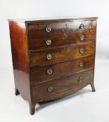 A 19th century mahogany secretaire chest, W.3ft 4in. A 19th century mahogany secretaire chest, the