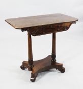 A 19th century mahogany side table, W.2ft 7in. A 19th century mahogany side table, fitted a single