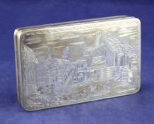 An early 20th century continental silver rectangular box, 7.5 oz. An early 20th century