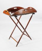 A 19th century mahogany butler`s tray, W.2ft 4in. A 19th century mahogany butler`s tray, with drop