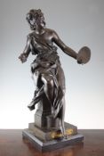 Jean Paul Aube (1837-1920). A bronze figure, `La Peinture`, c.1900, 26in. Jean Paul Aube (1837-