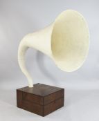 A rare EMG table gramophone, no.341, c.1935, horn 4ft long A rare EMG table gramophone, no.341, c.