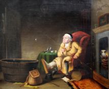 After Theodore Lane (1800-1828) `The Gouty Angler` and companion piece of Sir Isaac Newton boiling