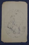 Circle of Angelica Kauffmann Study of a seated woman, Circle of Angelica Kauffmannpen and ink,