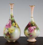 Two Royal Worcester bottle vases Two Royal Worcester bottle vases, date codes for 1911 and 1914,