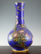 A Gien faience lamp base, late 19th century, 19.8in. A Gien faience lamp base, late 19th century,