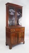 A late 19th century mahogany bookcase, W.3ft 2in. A late 19th century mahogany bookcase, with