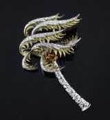 An Asprey & Co. Ltd 18ct gold, diamond and citrine-set palm tree brooch, An Asprey & Co. Ltd two