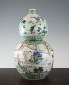 A Chinese famille verte double gourd shaped vase, 14.2in. (35.8cm) A Chinese famille verte double