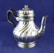 An early 20th century French 950 standard silver coffee pot, gross 22 oz. An early 20th century