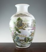 A large Chinese famille rose ovoid vase A large Chinese famille rose ovoid vase, Qianlong mark but