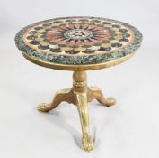 A specimen marble topped tripod occasional table, Diam. 2ft 2.5in. A specimen marble topped tripod