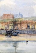 Nora Davison (Exh.1881-1900) Whitby Harbour, 12.5 x 8.5in. Nora Davison (Exh.1881-1900)watercolour,
