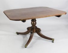 A 19th century rectangular mahogany tilt-top breakfast table, W.4ft 3in. A 19th century