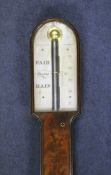 An early Victorian mahogany stick barometer, 37in. An early Victorian mahogany stick barometer, with