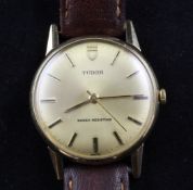 A gentleman`s early 1970`s 9ct gold Tudor manual wind wrist watch, A gentleman`s early 1970`s 9ct