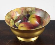 A Royal Worcester fruit painted bowl, by H.H. Price, 5.5in. A Royal Worcester fruit painted bowl, by